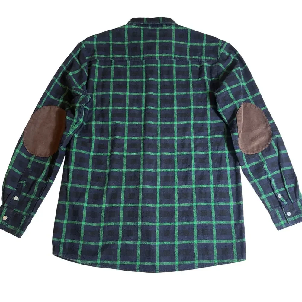 Dangerous Man Brewing Company Men Flannel Shirt Elbow Patch Pearl Bottons Size M - Picture 2 of 13